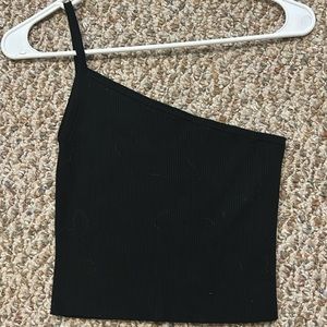One Shoulder Sweater Crop Top